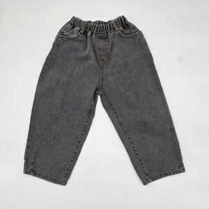 Churros Kids Jeans Grey Wash Elastic Waist Denim Pants Size 6